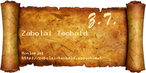 Zabolai Teobald névjegykártya